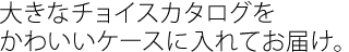 大きなチョイスカタログをかわいいケースに入れてお届け